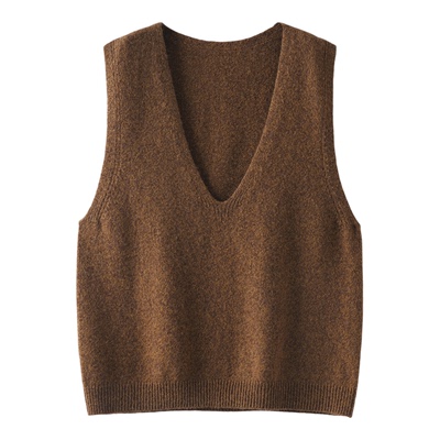 全羊毛针织无缝马甲女叠穿上衣