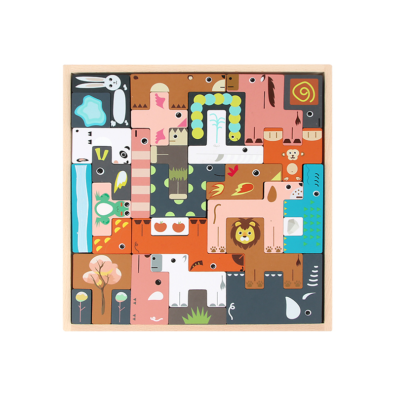 拼图儿童益智积木宝宝3到6岁创意俄罗斯方块蒙氏早教智力开发玩具