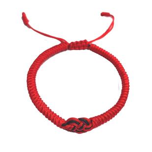 同心结手绳情侣手链一对本命年编织好运红绳男女款情人节礼物