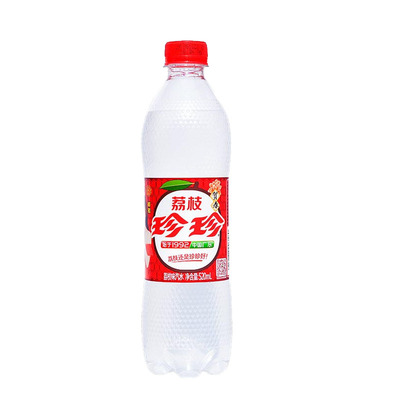 珍珍荔枝味汽水碳酸饮料520ml*15瓶装80后怀旧家用整箱