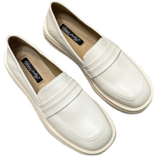 40码两穿小皮鞋女简约英伦风韩国休闲乐福鞋加绒一脚蹬JK粗跟单鞋