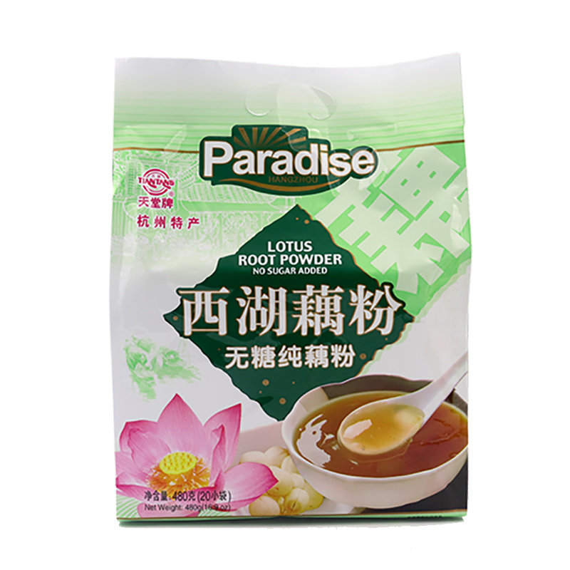 天堂纯藕粉杭州西湖特产480g无糖原味桂花红枣孕妇藕粉早餐小袋装