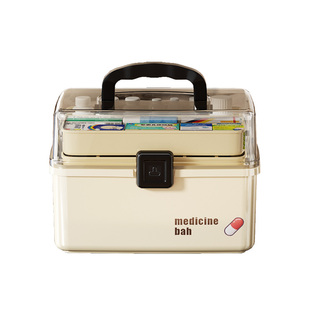 家用医药箱大容量多层分类急救储物透明药品收纳盒便携手提家庭装