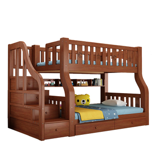 实木加粗加厚上下床双层床双人高低儿童姐弟子母床成人上下铺木床