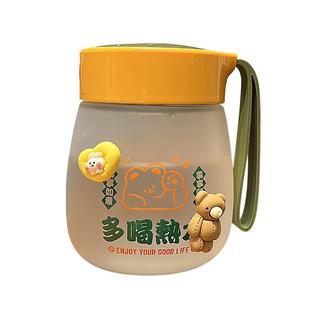 小巧网红磨砂玻璃刻度水杯子女高颜值学生夏日便携耐热可爱大肚杯