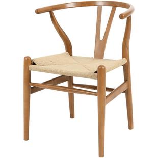 星威榉木实木餐椅茶室咖啡厅椅子现代简约靠背扶手书房椅经典Y椅