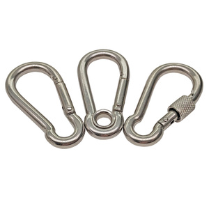 304不锈钢快速接环 弹簧扣 登山保险安全扣 链条环形带锁连接挂扣