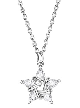 潮色绘925银小福星幸运星项链