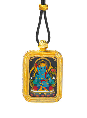 手绘唐卡西藏五台山五爷扎基拉姆八大守护民族风吊坠手绘擦擦