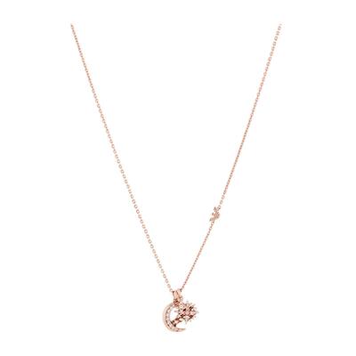 阿玛尼白鹿同款密镶月亮星星项链