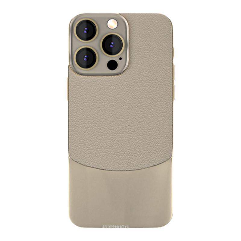 轻派 高级感双拼色素皮纹适用iPhone17promax手机壳苹果16pro新款15带镜头膜13高端14皮11简约12镜