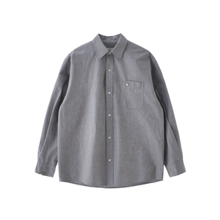 BUTTBILL 26SS色织长绒棉肌理感通勤宽松休闲衬衫长袖衬外套春季