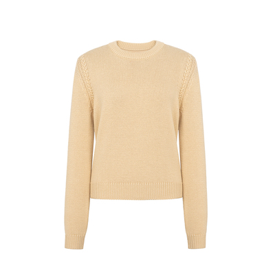 VERTOW裸杏色圆领针织衫