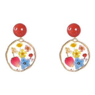 彩色夸张耳夹新款轻奢高级耳环小众独特设计感海边度假多巴胺耳饰