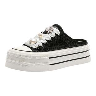 St&Sat/星期六春夏厚底包头拖系带懒人鞋休闲小白鞋女SSD2110W0T