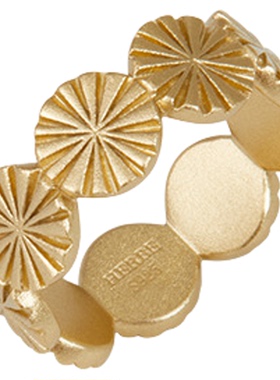 HERBE合璧 松间团松笑笑戒指复古金色原创时尚日常小众百搭女款