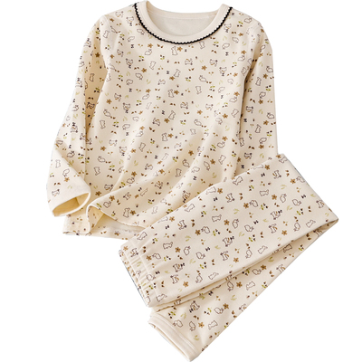 蔚未来女童秋衣套装加厚纯棉睡衣