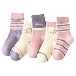 儿童袜子秋冬款棉质A类女孩宝宝薄袜早秋纯棉袜女童无骨中筒袜