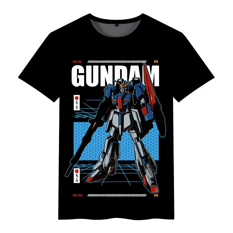 高达独角兽gundam二次元动漫周边夏季衣服冰丝学生男cos短袖T恤衫