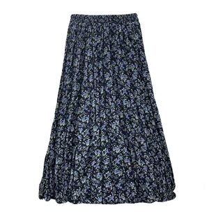 法式碎花半身裙女大码胖mm春夏季高腰宽松显瘦中长款a字大摆伞裙