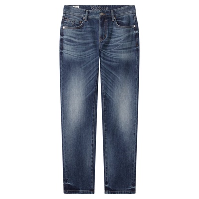 卡宾弹力水洗牛仔裤男装直筒长裤