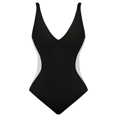 胖m深v系带式泳衣女款泡温泉保守