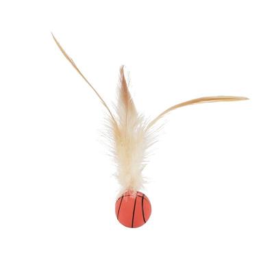 猫玩具弹力球小猫咪羽毛逗猫棒磨牙耐咬幼猫消耗体力自嗨解闷神器