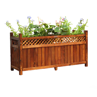 防腐木花箱种植箱户外庭院大花盆实木加厚长方形室外阳台花箱组合