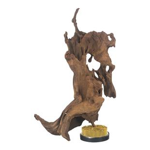 沉木枯木插花摆件 树根木雕杜鹃木 中华花艺禅意装饰复古仿古摆件