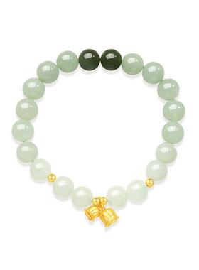 玉匠世家竹节和田玉手链女款925银玉石手串送女友节节高升礼物