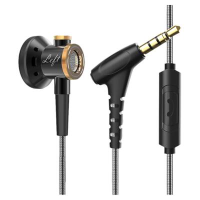 优禄金属耳机有线重低音乐HiFi平头耳塞手机电脑通用高音质带麦