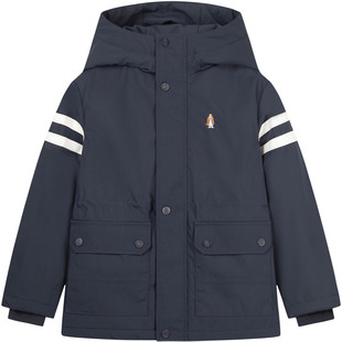 暇步士童装儿童三防风衣25秋冬新品男童加厚保暖女童连帽加绒外套