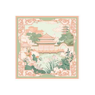宝石蝶春秋双面桑蚕丝披肩楼台西畔女生日礼物真丝丝巾围巾送礼盒
