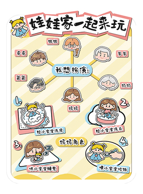 幼儿园有趣的娃娃做饭步骤墙贴画