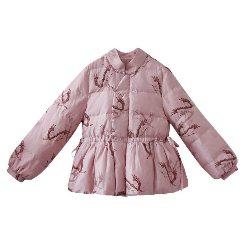 复古中式盘扣保暖羽绒服女冬立领