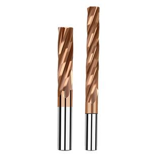 65度涂层钨钢铰刀合金绞刀高硬螺旋铰刀直柄机用加长钨钢螺旋铰刀