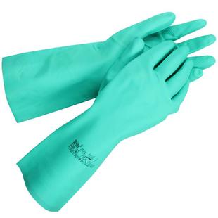 安思尔37-176耐酸碱溶剂工业手套防化耐油污劳保丁腈橡胶防护手套