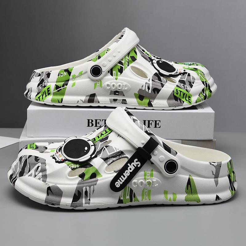 洞洞鞋男户外夏季时尚潮流新款防滑耐磨休闲包头男士沙滩百搭凉鞋