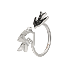 阿吉豆AJIDOU戒指飞燕情书系列时尚创意镂空开口戒小众设计感尾戒