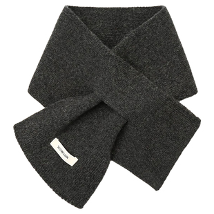 针织羊毛保暖围脖秋冬季2025新款洋气男女同款纯色短款交叉小围巾