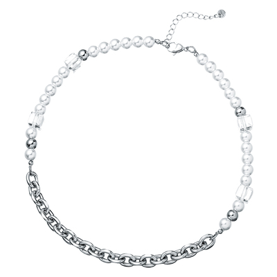 VOYAGE小众设计方型水晶珍珠项链