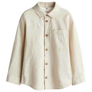 HM童装儿童男童春季亚麻混纺衬衫1275884