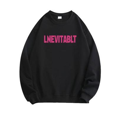 加厚加绒黑色圆领卫衣男款外套