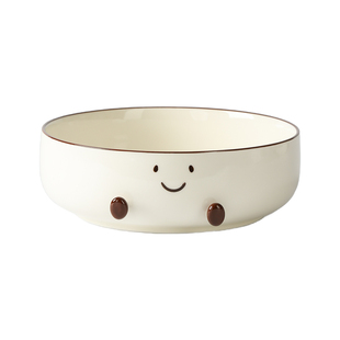 可爱陶瓷碗碟创意卡通可可豆盘子适用微波炉家用釉下彩餐具套装