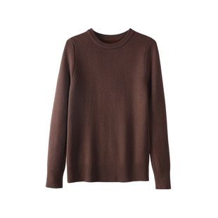 圆领毛衣女秋冬加绒加厚一体绒套头针织衫保暖内搭大码打底衫上衣