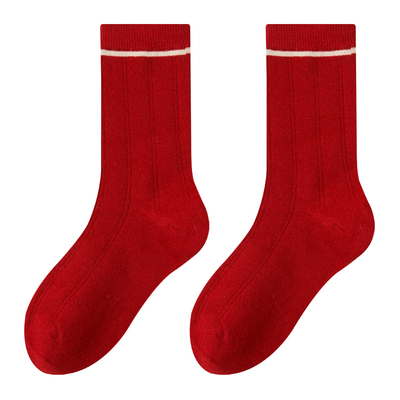 moremoli女款本命年纯色羊毛袜