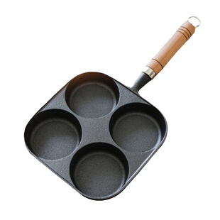 铸铁四孔煎蛋锅神器做蛋鸡饺加深鸡蛋汉堡机模具家用不沾锅无涂层