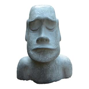 原创水泥摩艾鱼虾躲避屋复活节半身石像鱼缸下沉草缸装饰可爱造景