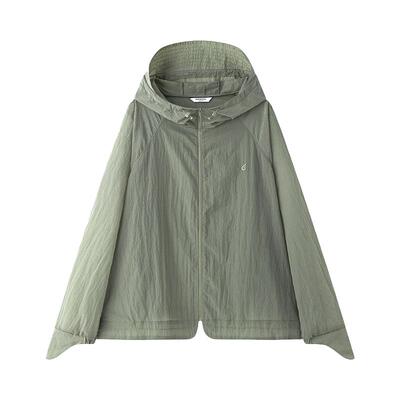 艾莱依连帽轻薄外套女春夏季新款时尚设计感轻户外透气舒适上衣