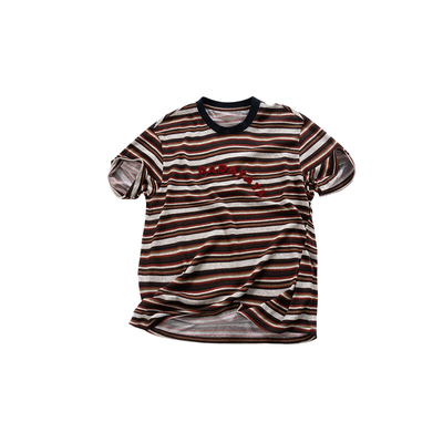 晶咕白标DADATATA 2026夏季新款【条纹玩咖】大码女装胖mm短袖T恤